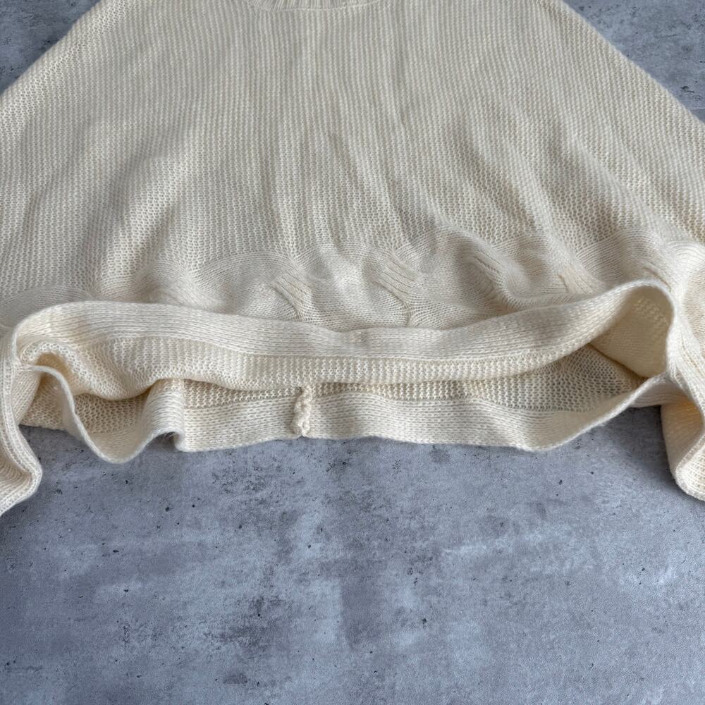 Parker Cable Knit Cropped Cream Sweater Womens size Large - Picture 5 of 6
